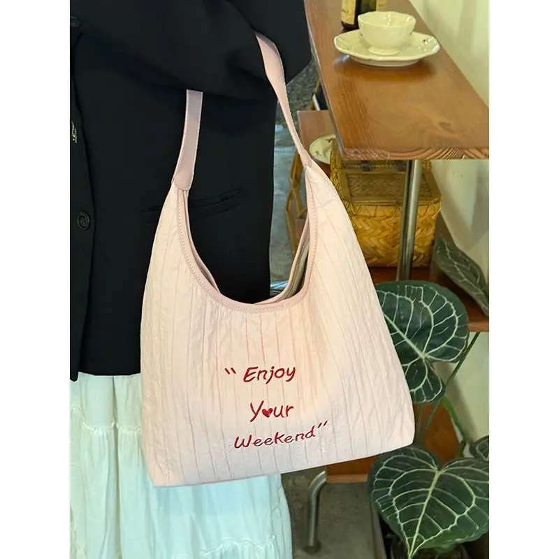 New Large Capacity Letter Embroidered Canvas Bag for Women - Image 4