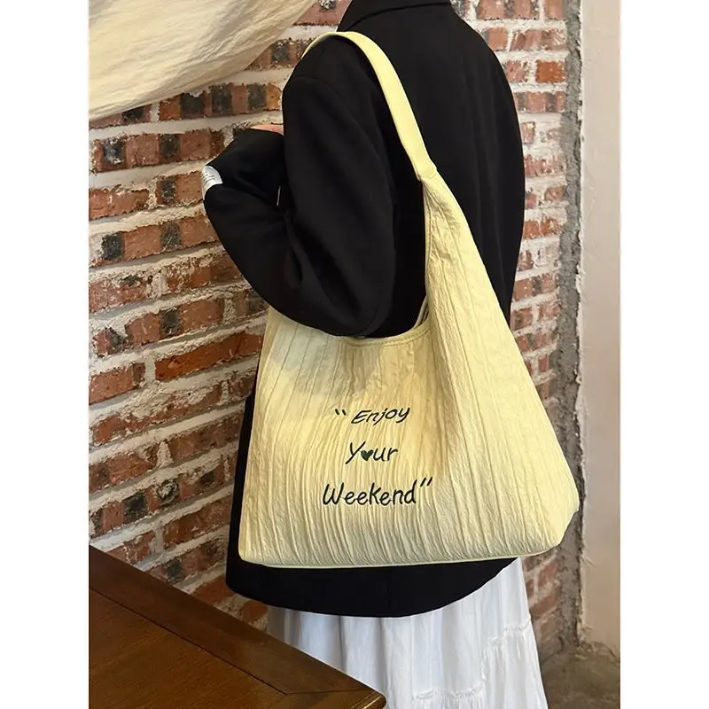 New Large Capacity Letter Embroidered Canvas Bag for Women - Image 6