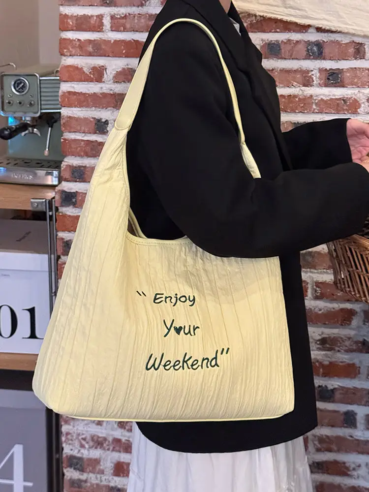 New Large Capacity Letter Embroidered Canvas Bag for Women — feature 15