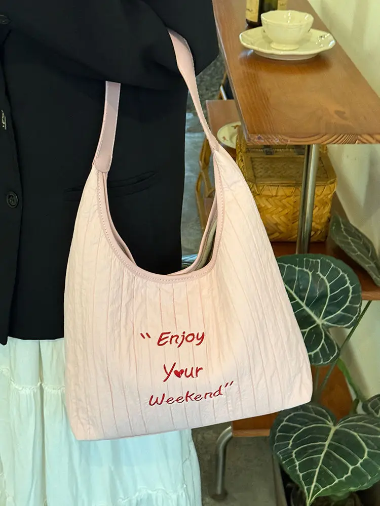 New Large Capacity Letter Embroidered Canvas Bag for Women — feature 26