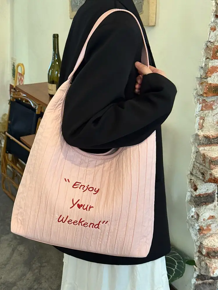 New Large Capacity Letter Embroidered Canvas Bag for Women — feature 27