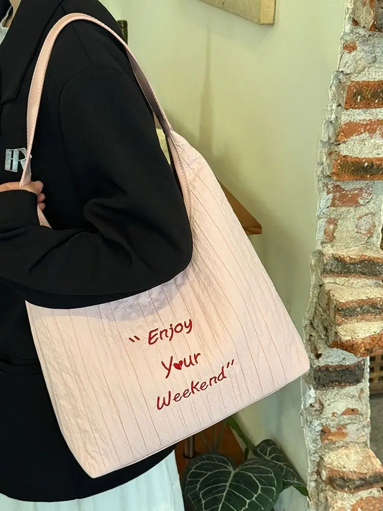 New Large Capacity Letter Embroidered Canvas Bag for Women — feature 29