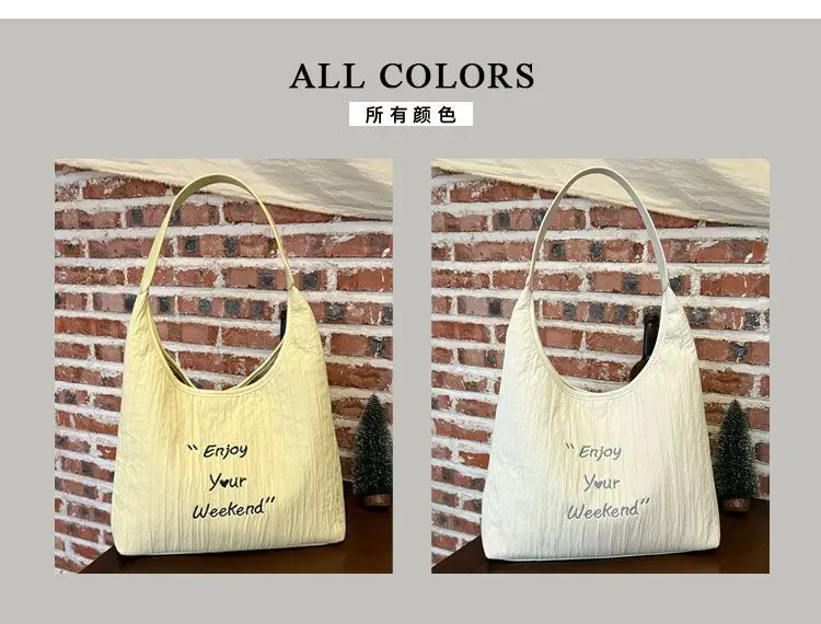 New Large Capacity Letter Embroidered Canvas Bag for Women — feature 7