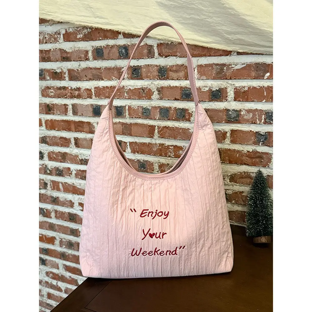 New Large Capacity Letter Embroidered Canvas Bag for Women - Image 2