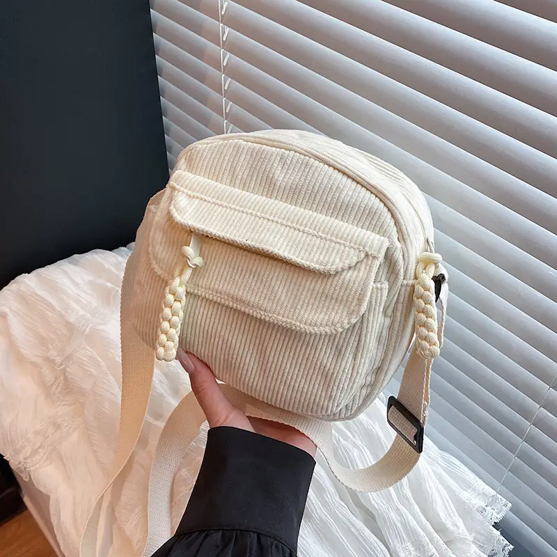 Women's Textured Square Bag Cream Shoulder Crossbody Summer - Image 5