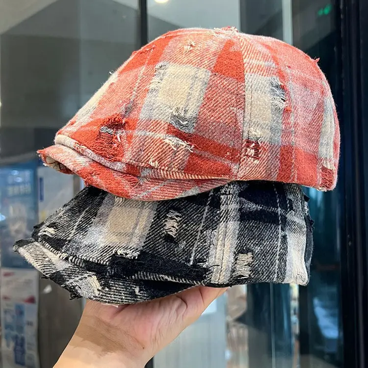Vintage Plaid Duckbill Cap for Women Reversible - Image 4