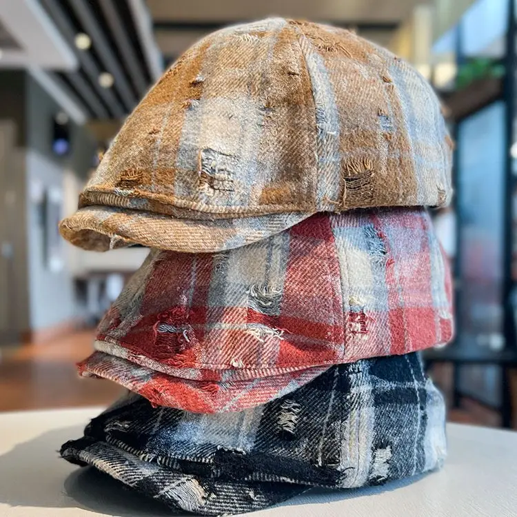 Vintage Plaid Duckbill Cap for Women Reversible - Image 5