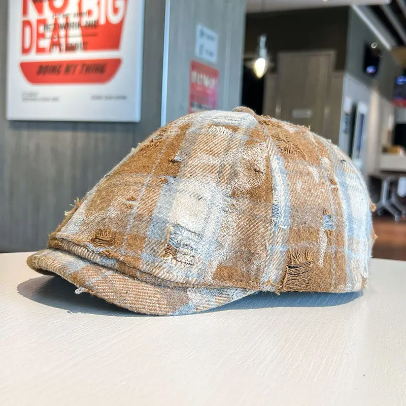 Vintage Plaid Duckbill Cap for Women Reversible — feature 15