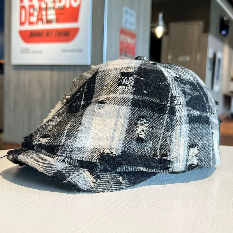 Vintage Plaid Duckbill Cap for Women Reversible — feature 17