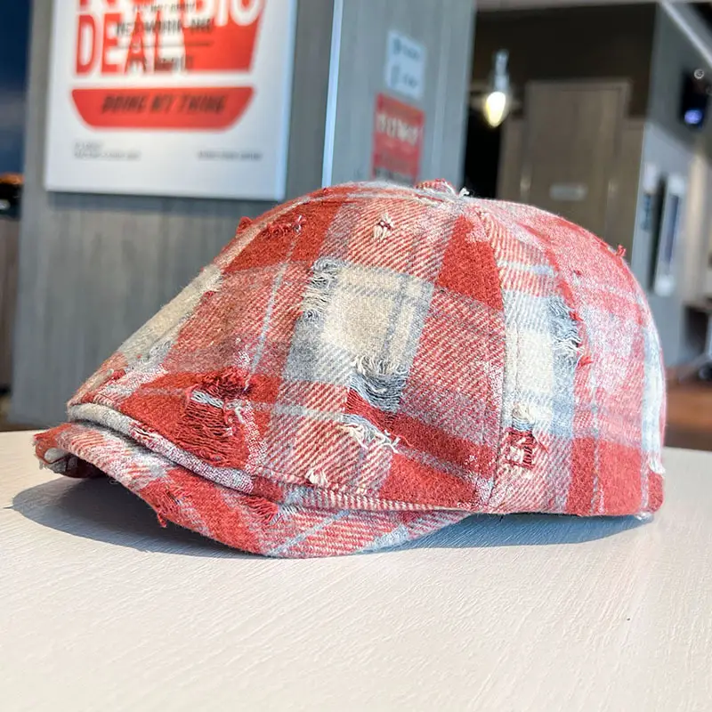 Vintage Plaid Duckbill Cap for Women Reversible — feature 19