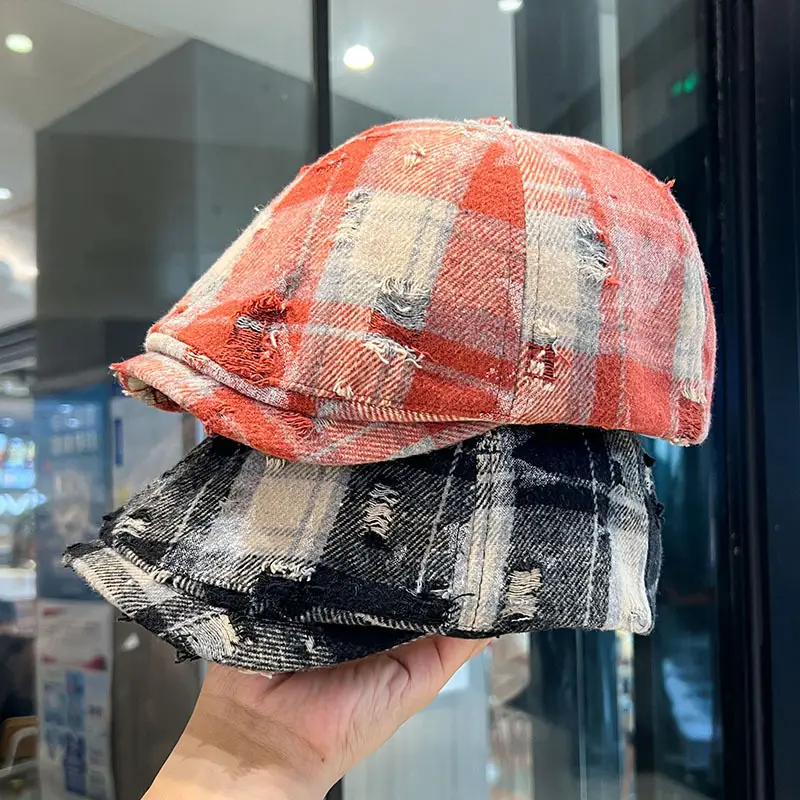 Vintage Plaid Duckbill Cap for Women Reversible — feature 5