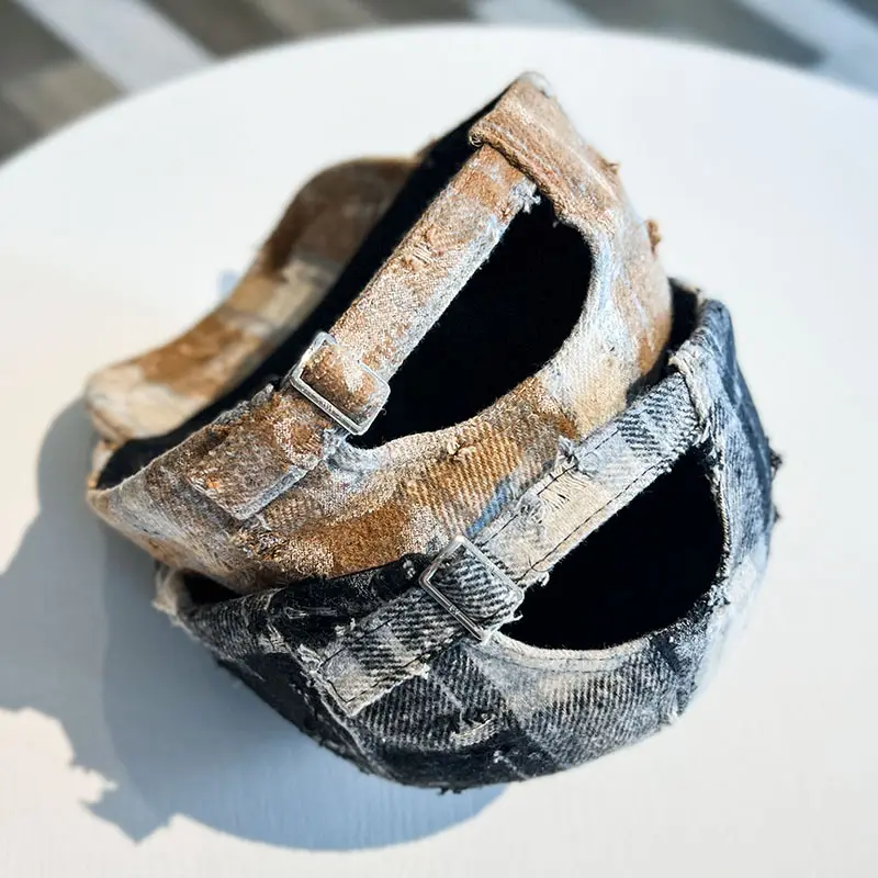 Vintage Plaid Duckbill Cap for Women Reversible — feature 7