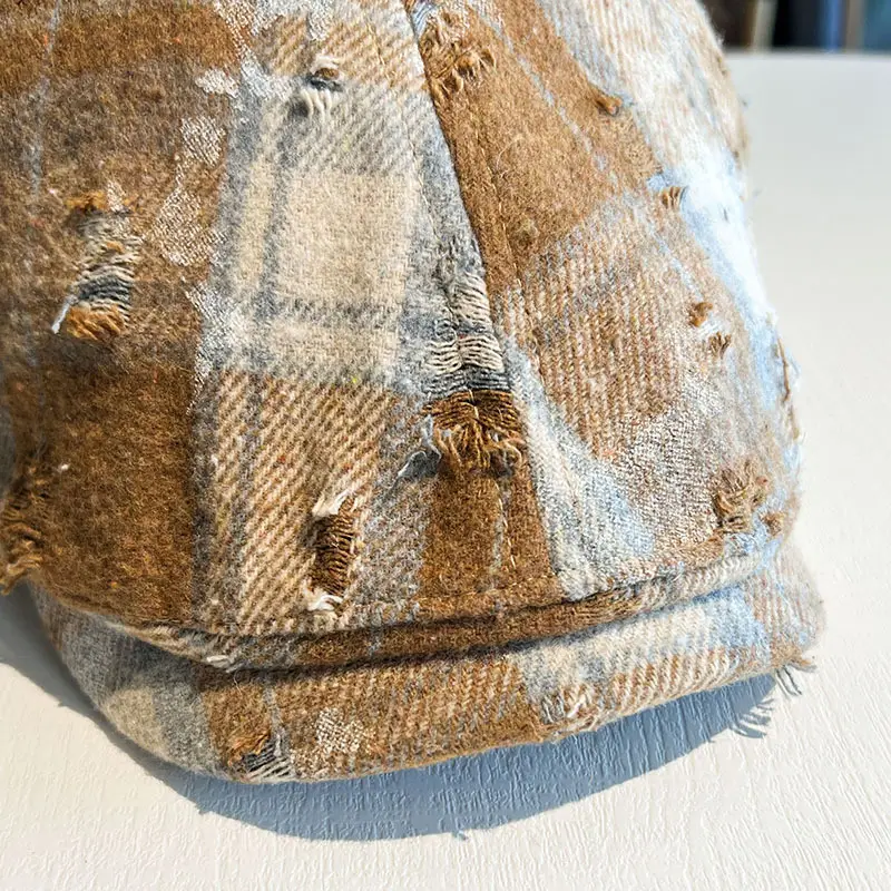 Vintage Plaid Duckbill Cap for Women Reversible — feature 9