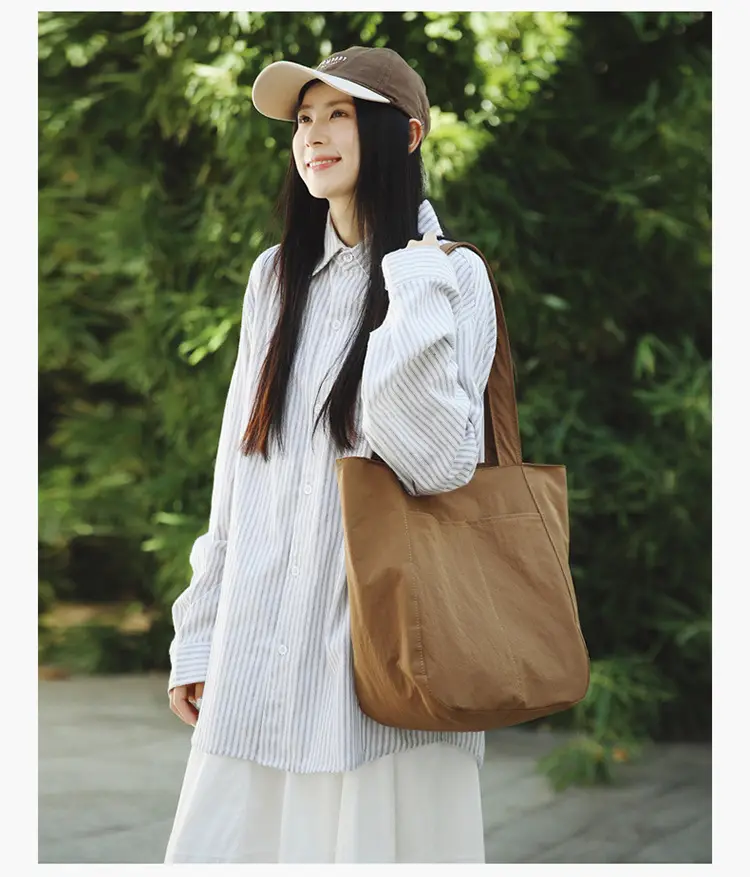 Women Nylon Shoulder Bag Brown Large Capacity — feature 11