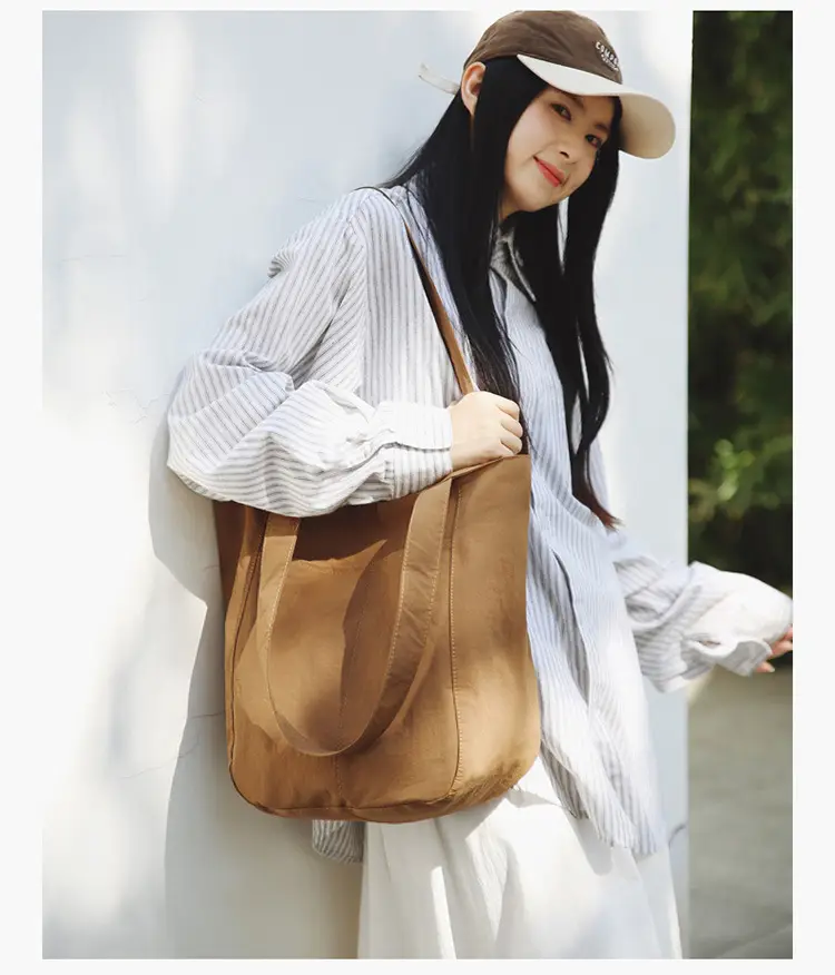 Women Nylon Shoulder Bag Brown Large Capacity — feature 12
