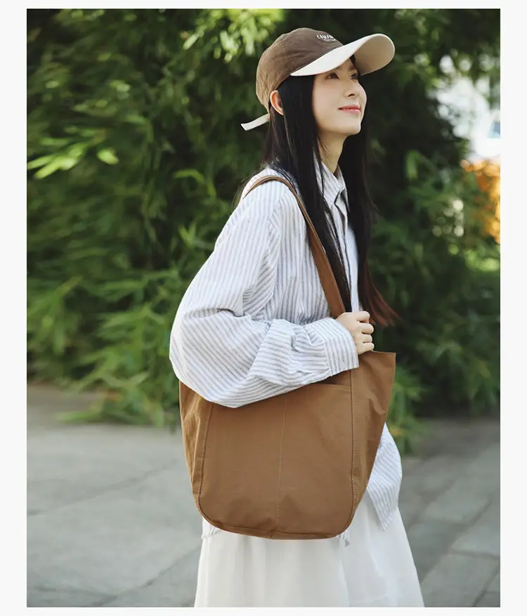 Women Nylon Shoulder Bag Brown Large Capacity — feature 13