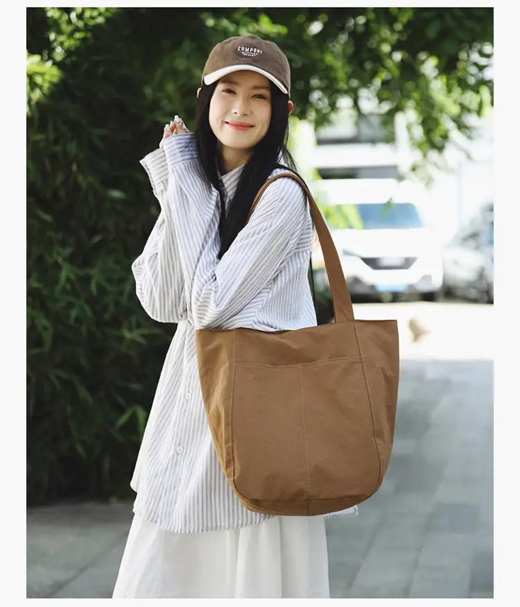 Women Nylon Shoulder Bag Brown Large Capacity — feature 14