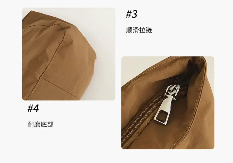 Women Nylon Shoulder Bag Brown Large Capacity — feature 5