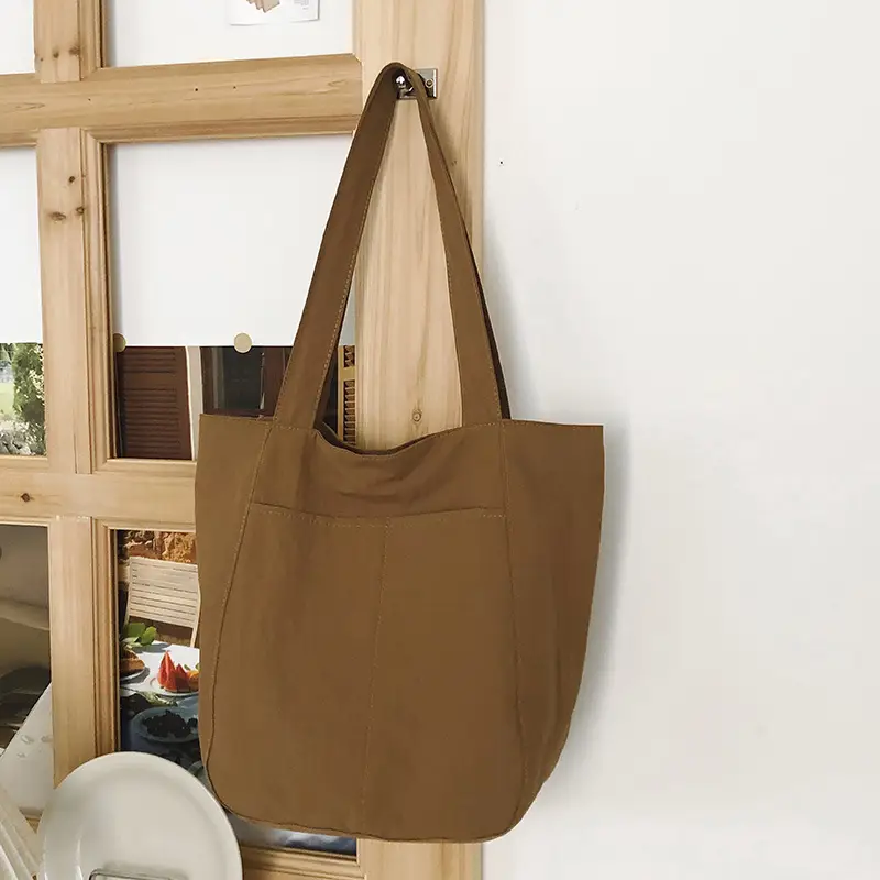 Women Nylon Shoulder Bag Brown Large Capacity - Image 3