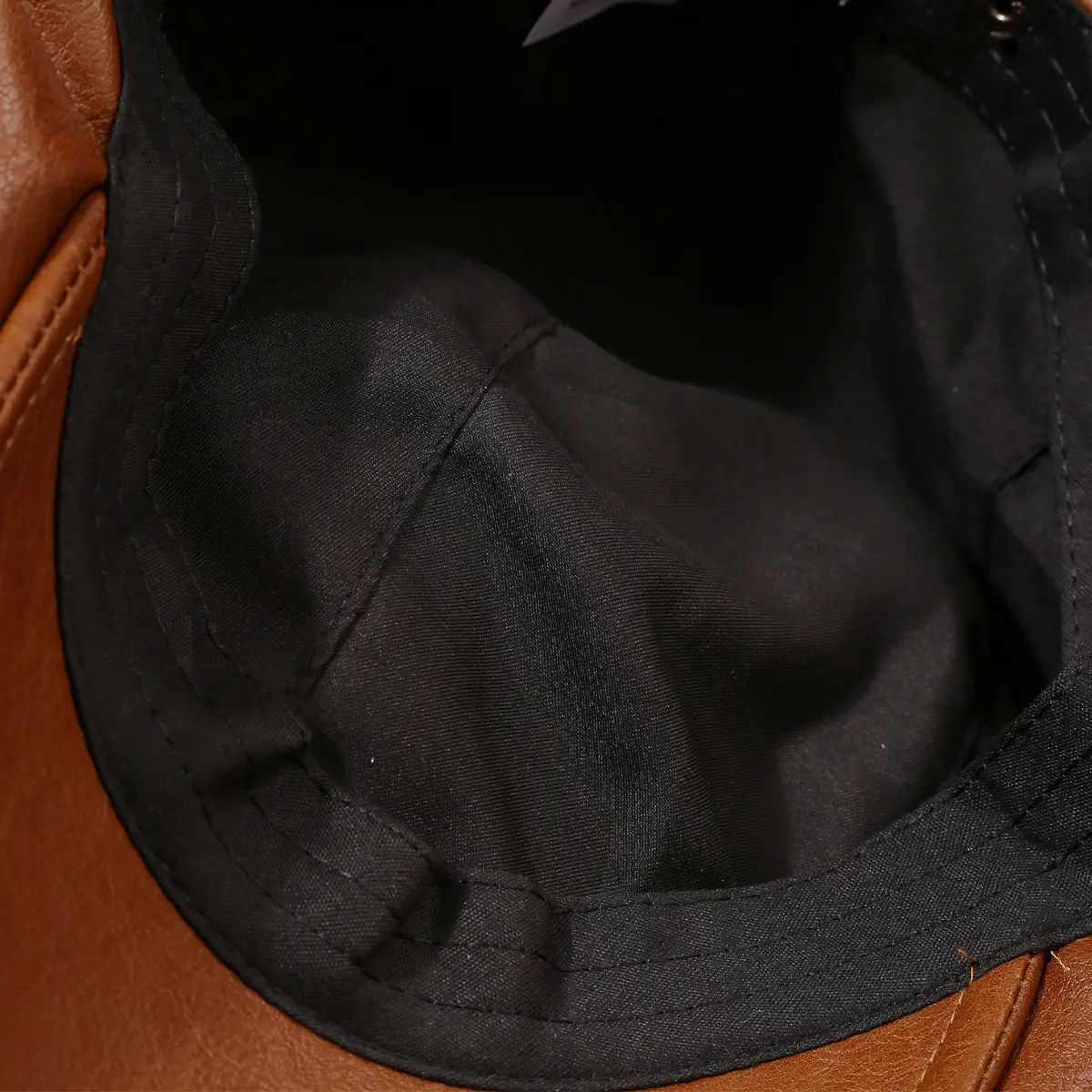 Women Retro Leather Duckbill Cap Brown — feature 17