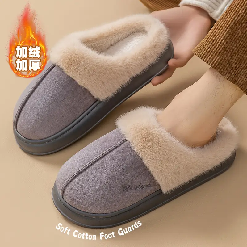 Men's Winter Outdoor Slippers with a Stepping-On-Clouds Feel, 2026 New Model, Indoor Home Thick-Soled Non-Slip Warm Slippers for Men