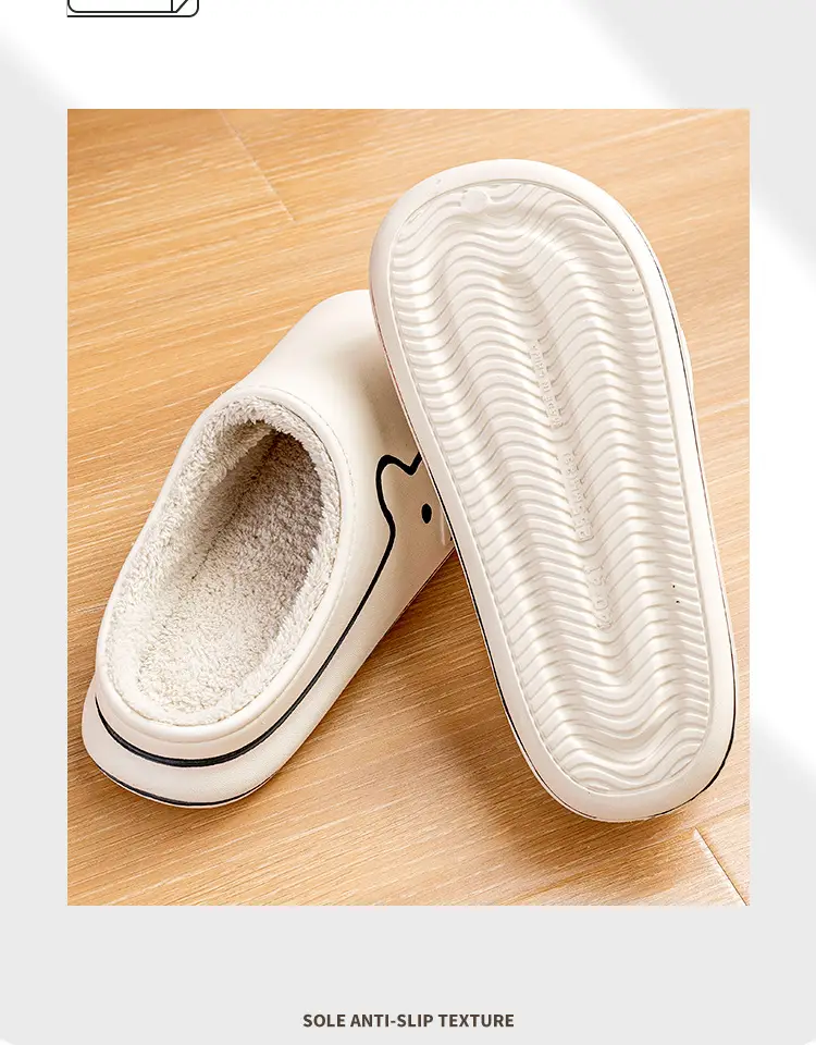Cute Blue Cotton Slippers for Women Winter Warm Indoor Wear — feature 11