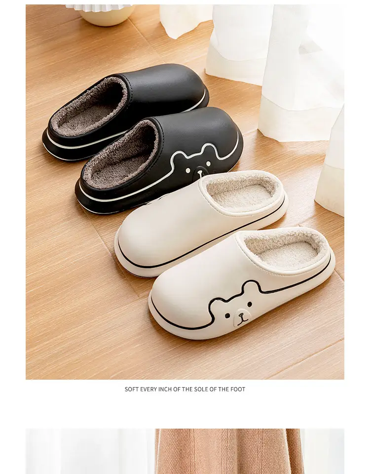 Cute Blue Cotton Slippers for Women Winter Warm Indoor Wear — feature 19
