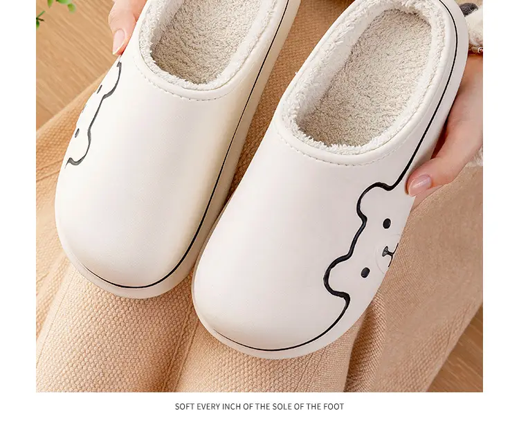 Cute Blue Cotton Slippers for Women Winter Warm Indoor Wear — feature 21