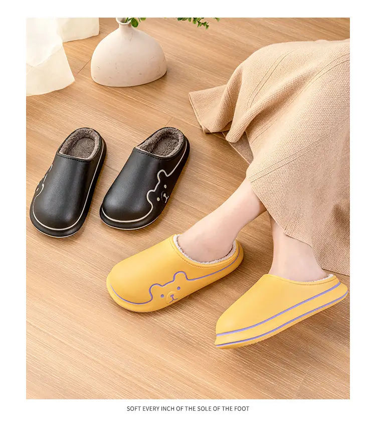 Cute Blue Cotton Slippers for Women Winter Warm Indoor Wear — feature 22