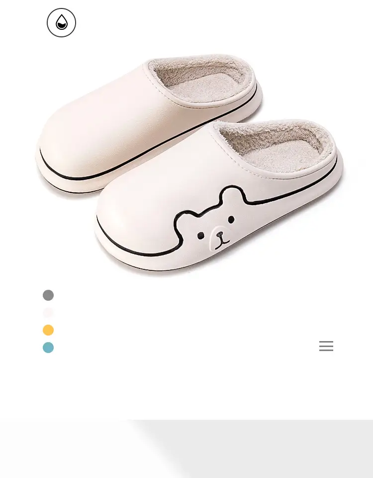 Cute Blue Cotton Slippers for Women Winter Warm Indoor Wear — feature 3