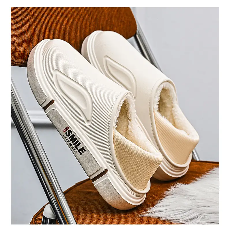 Men's Winter Cotton Slippers, Non-Slip Indoor Slippers with a Sense of Stepping on Shit, Baotou Cotton Slippers Fleece-Lined to Heattech and Prevent Cold at Home, Large Size Cotton Shoes — feature 12