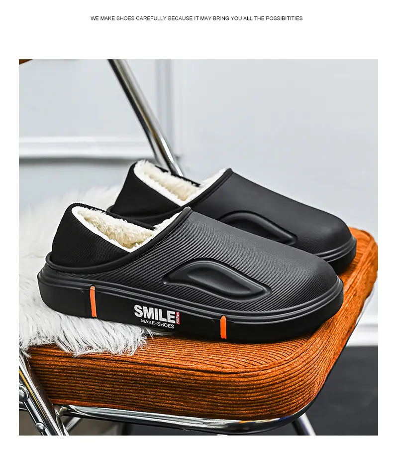 Men's Winter Cotton Slippers, Non-Slip Indoor Slippers with a Sense of Stepping on Shit, Baotou Cotton Slippers Fleece-Lined to Heattech and Prevent Cold at Home, Large Size Cotton Shoes — feature 25