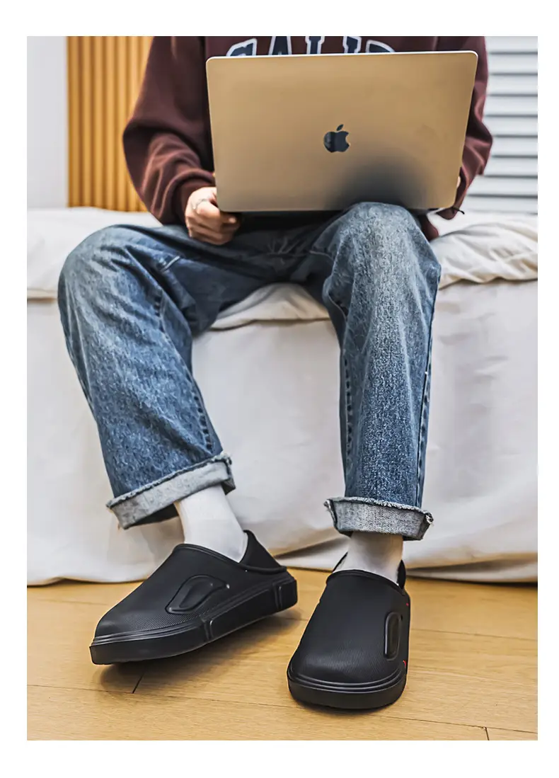 Men's Winter Cotton Slippers, Non-Slip Indoor Slippers with a Sense of Stepping on Shit, Baotou Cotton Slippers Fleece-Lined to Heattech and Prevent Cold at Home, Large Size Cotton Shoes — feature 26