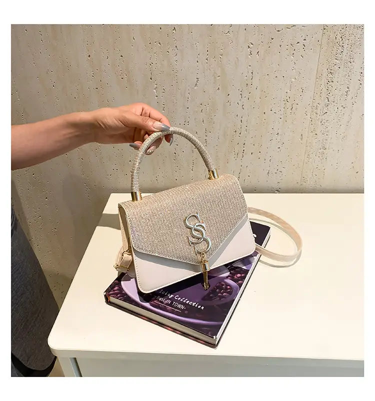 Women Sequined Crossbody Bag Blue White Gold Logo 2026 — feature 23