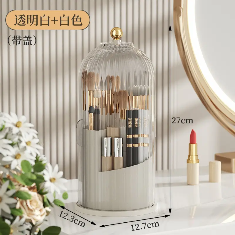Transparent Makeup Storage Box with Glowing Handle