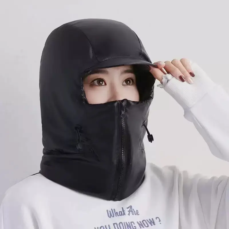 Winter Warm Hat for Women Riding Electric Bikes, Face Protection, Ear Protection, Neck Scarf, Integrated Thickeneded Lei Feng Hat, Outdoor Cold Protection Artifact