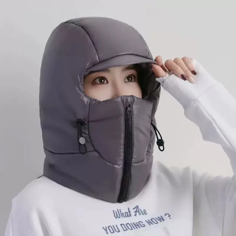 Winter Warm Hat for Women Riding Electric Bikes, Face Protection, Ear Protection, Neck Scarf, Integrated Thickeneded Lei Feng Hat, Outdoor Cold Protection Artifact