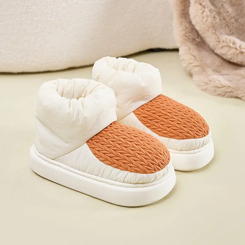 High-Top Cotton Slippers for Women in Winter, Warm Home Indoor, Silent, Cold-Proof, Anti-Slip, Ultra-Thick Outer Wear Cotton Shoes for Couples in Autumn and Winter - Image 16