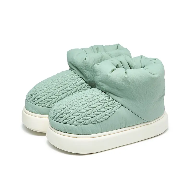 High-Top Cotton Slippers for Women in Winter, Warm Home Indoor, Silent, Cold-Proof, Anti-Slip, Ultra-Thick Outer Wear Cotton Shoes for Couples in Autumn and Winter - Image 17