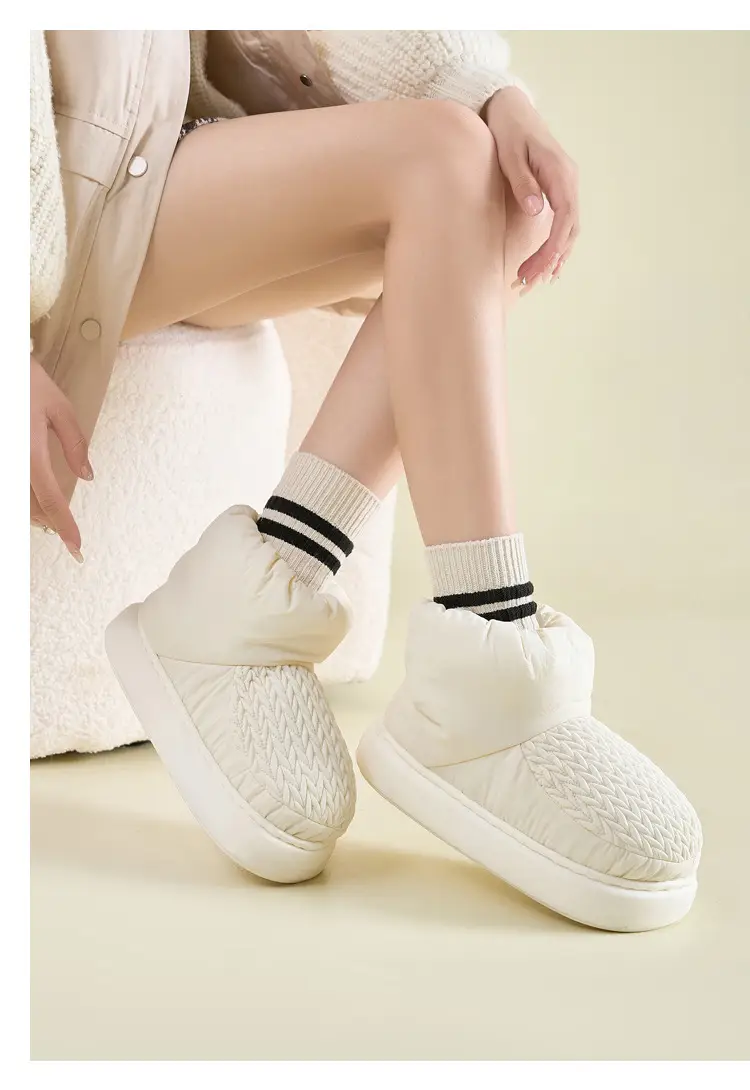 High-Top Cotton Slippers for Women in Winter, Warm Home Indoor, Silent, Cold-Proof, Anti-Slip, Ultra-Thick Outer Wear Cotton Shoes for Couples in Autumn and Winter — feature 10