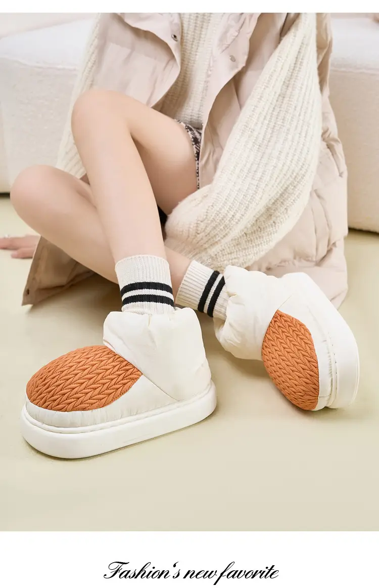High-Top Cotton Slippers for Women in Winter, Warm Home Indoor, Silent, Cold-Proof, Anti-Slip, Ultra-Thick Outer Wear Cotton Shoes for Couples in Autumn and Winter — feature 11