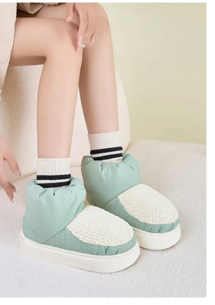 High-Top Cotton Slippers for Women in Winter, Warm Home Indoor, Silent, Cold-Proof, Anti-Slip, Ultra-Thick Outer Wear Cotton Shoes for Couples in Autumn and Winter — feature 15