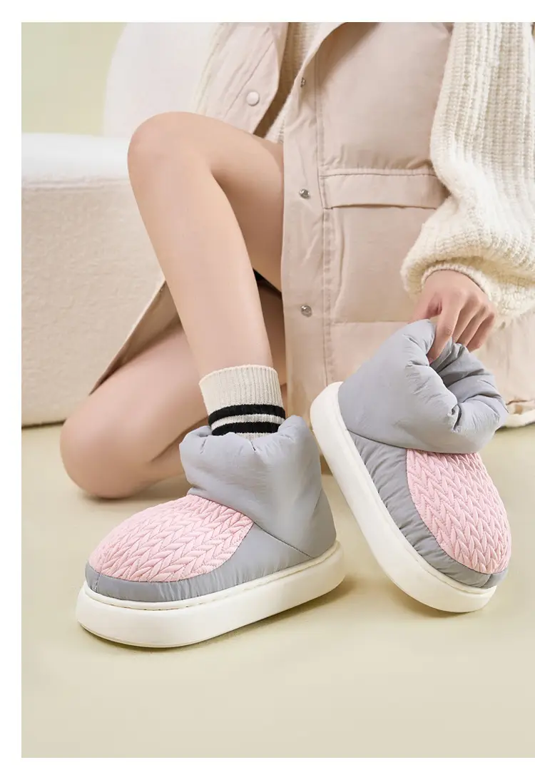 High-Top Cotton Slippers for Women in Winter, Warm Home Indoor, Silent, Cold-Proof, Anti-Slip, Ultra-Thick Outer Wear Cotton Shoes for Couples in Autumn and Winter — feature 16
