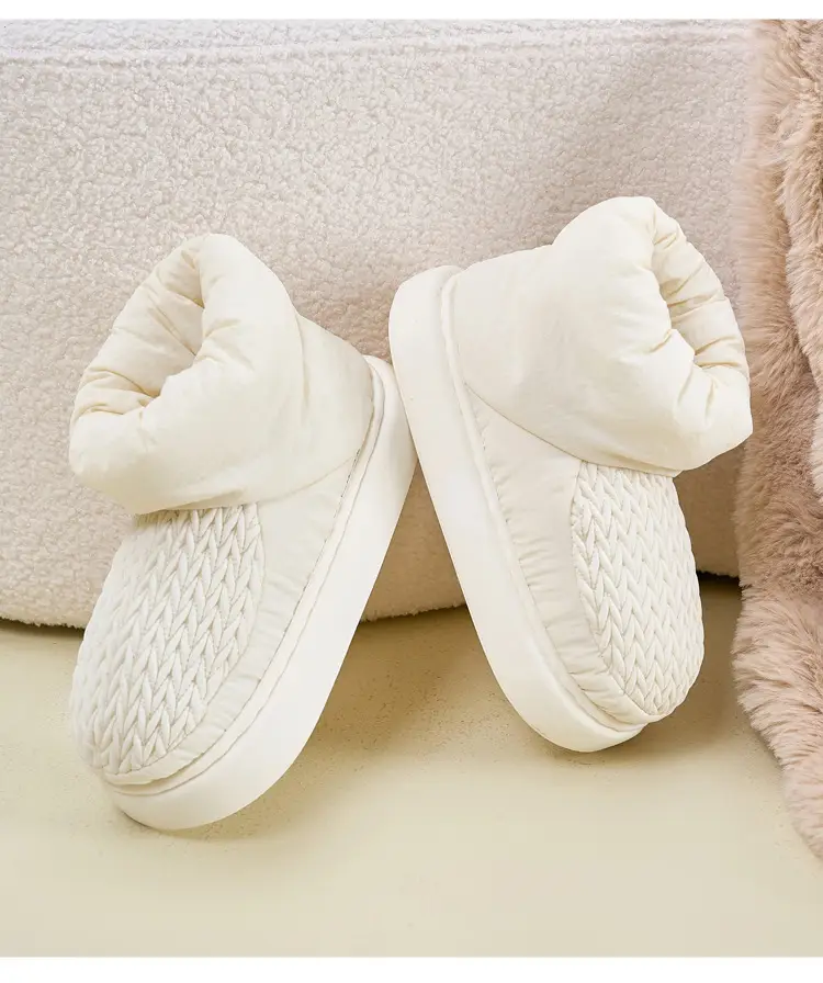 High-Top Cotton Slippers for Women in Winter, Warm Home Indoor, Silent, Cold-Proof, Anti-Slip, Ultra-Thick Outer Wear Cotton Shoes for Couples in Autumn and Winter — feature 19