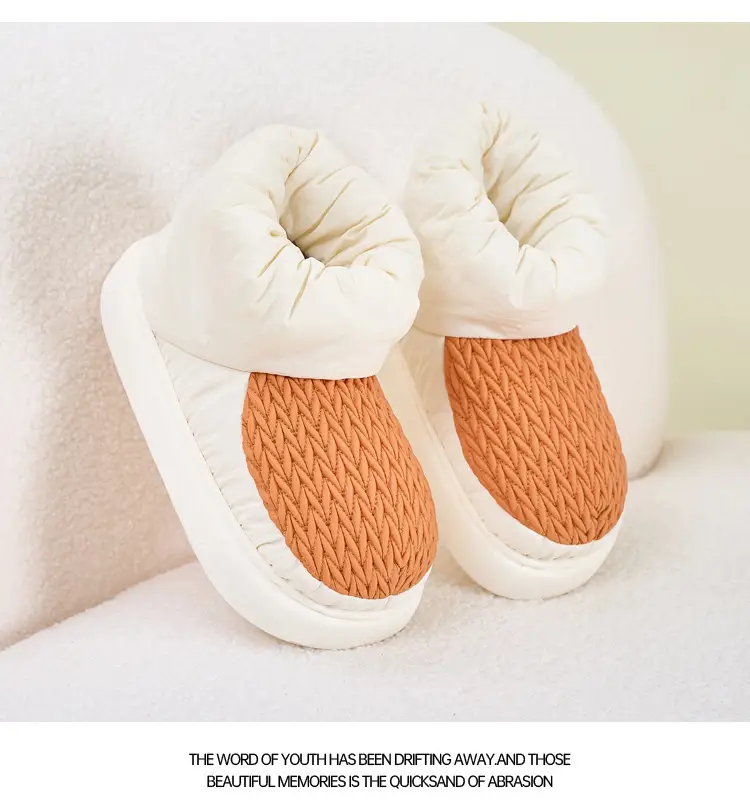 High-Top Cotton Slippers for Women in Winter, Warm Home Indoor, Silent, Cold-Proof, Anti-Slip, Ultra-Thick Outer Wear Cotton Shoes for Couples in Autumn and Winter — feature 20