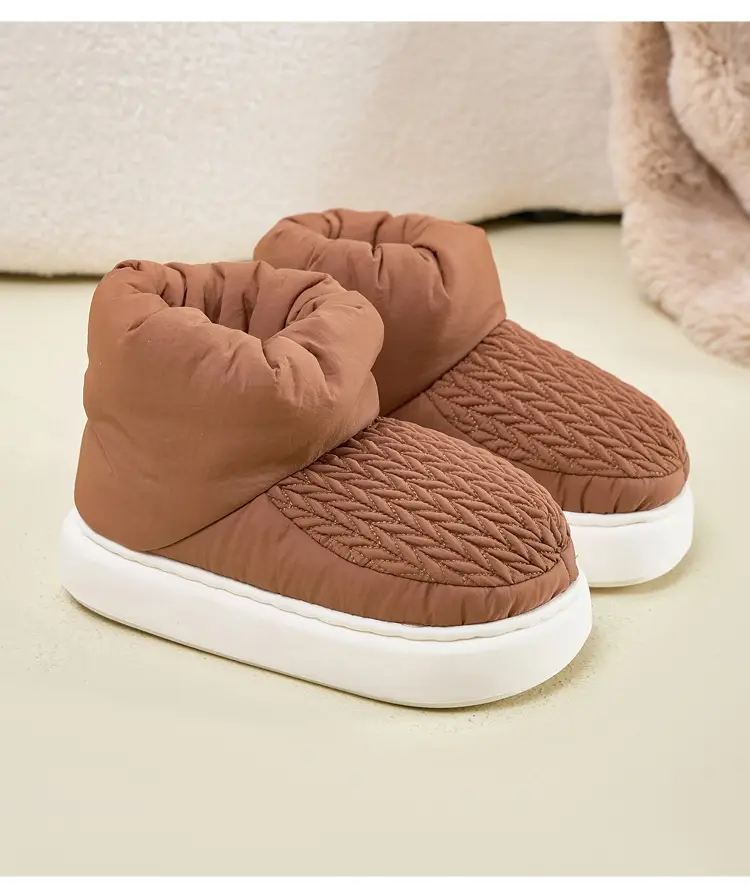 High-Top Cotton Slippers for Women in Winter, Warm Home Indoor, Silent, Cold-Proof, Anti-Slip, Ultra-Thick Outer Wear Cotton Shoes for Couples in Autumn and Winter — feature 21