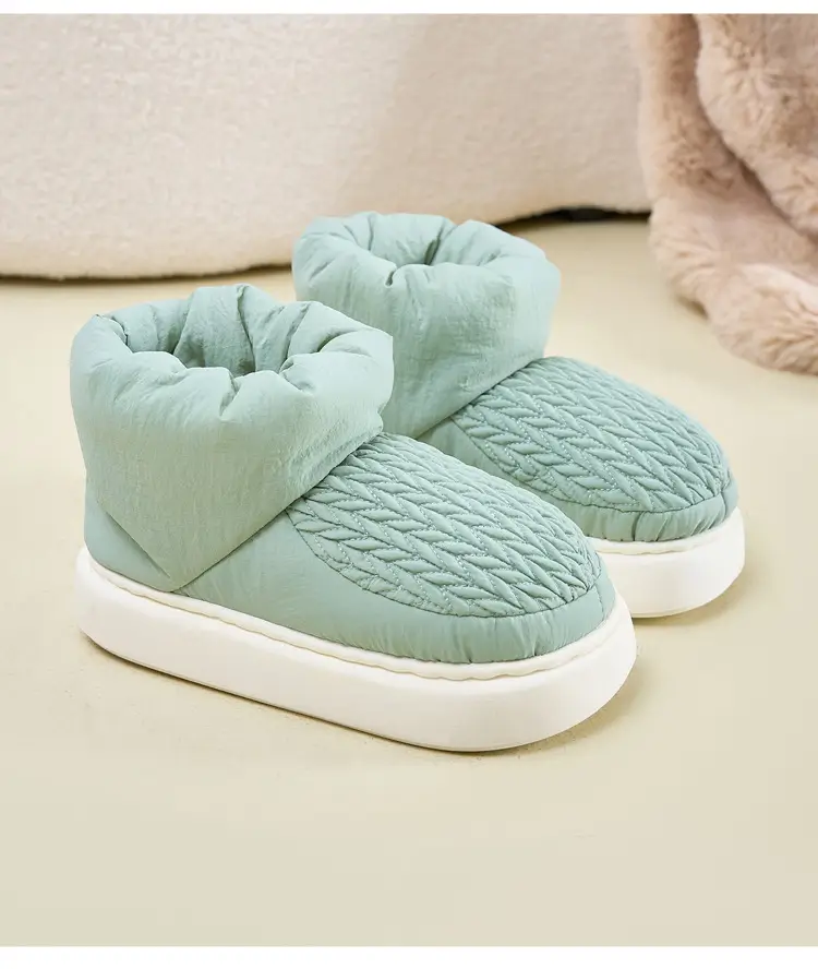 High-Top Cotton Slippers for Women in Winter, Warm Home Indoor, Silent, Cold-Proof, Anti-Slip, Ultra-Thick Outer Wear Cotton Shoes for Couples in Autumn and Winter — feature 23