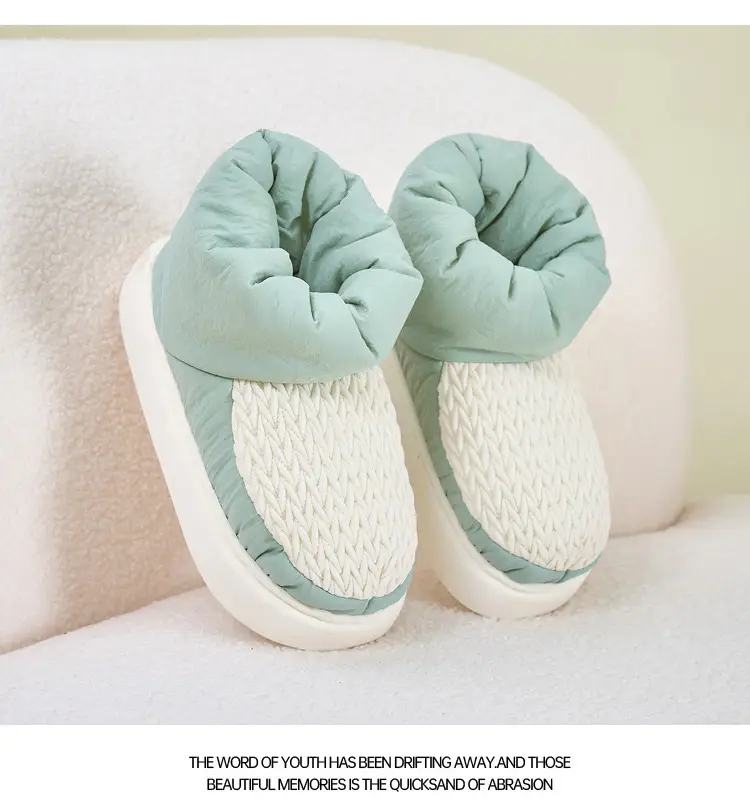 High-Top Cotton Slippers for Women in Winter, Warm Home Indoor, Silent, Cold-Proof, Anti-Slip, Ultra-Thick Outer Wear Cotton Shoes for Couples in Autumn and Winter — feature 24