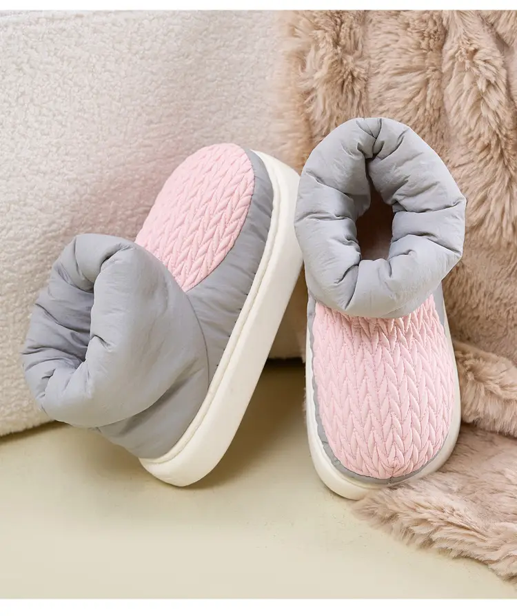 High-Top Cotton Slippers for Women in Winter, Warm Home Indoor, Silent, Cold-Proof, Anti-Slip, Ultra-Thick Outer Wear Cotton Shoes for Couples in Autumn and Winter — feature 25