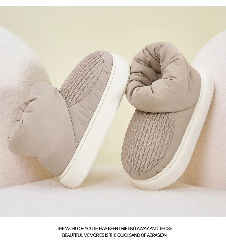 High-Top Cotton Slippers for Women in Winter, Warm Home Indoor, Silent, Cold-Proof, Anti-Slip, Ultra-Thick Outer Wear Cotton Shoes for Couples in Autumn and Winter — feature 26